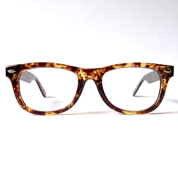 Vintage +3.25 WIDE FIT Reading Glasses Tortoise Handsome Rectangular Horn Rimmed - Picture 4 of 13